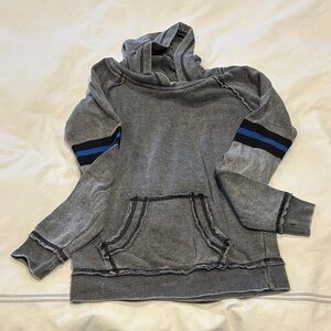 Vintage Havana Gray Hoodie with Blue Stripes